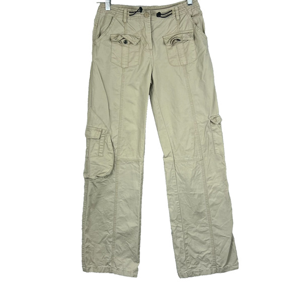 John Galt Women's Waist 28 Tan Cotton Straight Leg Utility Cargo Pants - Picture 1 of 12